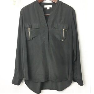 Michael Kors• Black popover tab sleeve bilateral breast pockets gold hardware